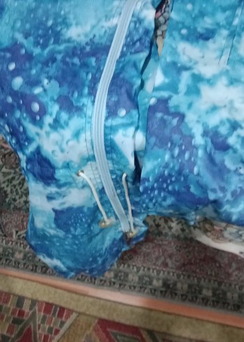 Mavi Bağlama Desenli Uzun Kollu mayo - Görsel 3