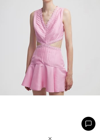 ipekyol İpekyol Pembe Mini V Yaka Fırfırlı Elbise