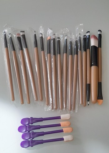 Kahverengi Ve Mor Makyaj Fırçası Seti 21 Adet - Görsel 2