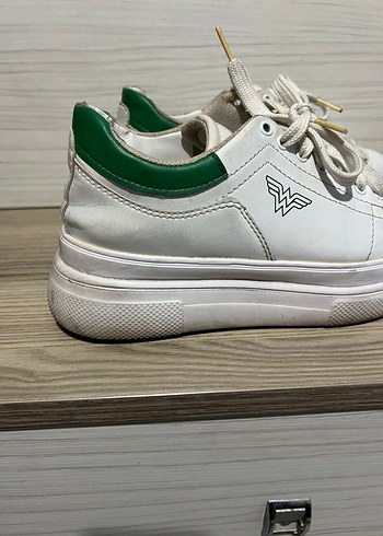 Beyaz Bağcıklı Kadın Platform Spor Ayakkabı - Görsel 2