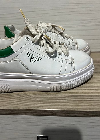 Beyaz Bağcıklı Kadın Platform Spor Ayakkabı - Görsel 3