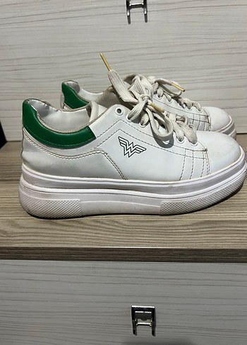 Beyaz Bağcıklı Kadın Platform Spor Ayakkabı - Görsel 4