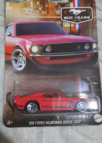 Parlak Kırmızı 1969 Ford Mustang Boss 302 Oyuncak Araba - Görsel 2