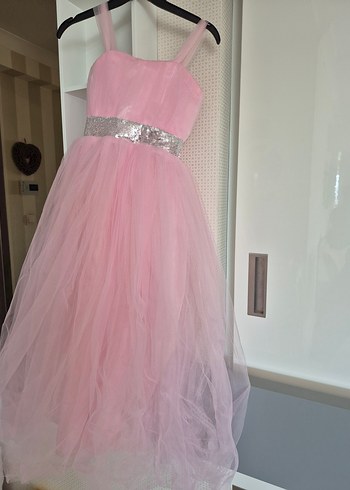 Şeker Pembe Çocuk Abiye Elbise - Görsel 5