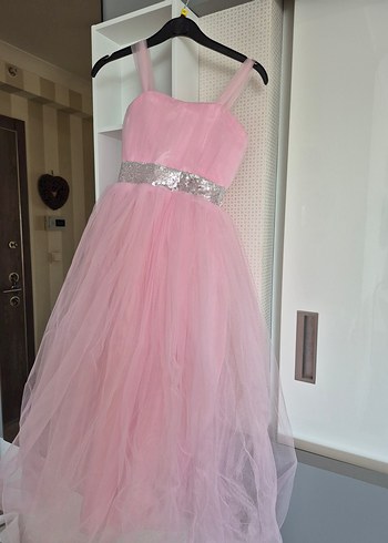 Şeker Pembe Çocuk Abiye Elbise - Görsel 6