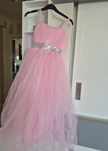 Şeker Pembe Çocuk Abiye Elbise - Görsel 7