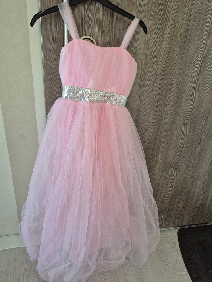 Şeker Pembe Çocuk Abiye Elbise - Görsel 3