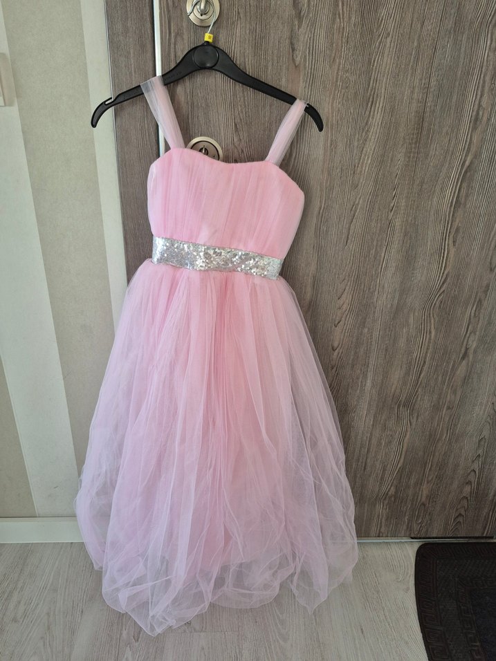 Şeker Pembe Çocuk Abiye Elbise - Görsel 4