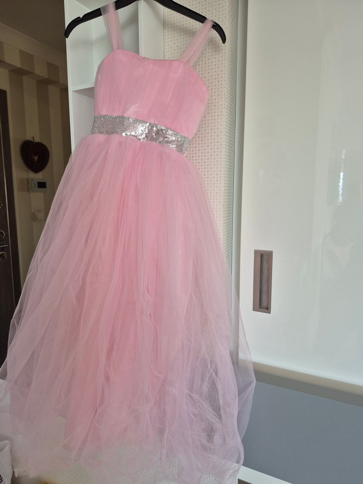 Şeker Pembe Çocuk Abiye Elbise - Görsel 5