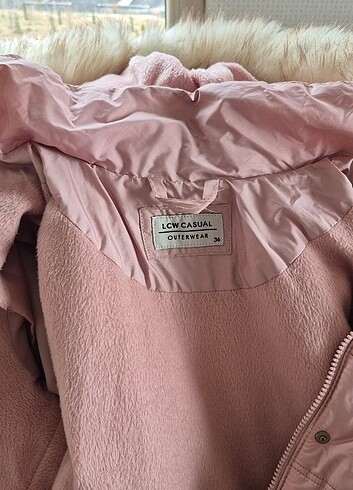 Lcwaikiki casual outwear pembe renk kışlık mont - Görsel 14