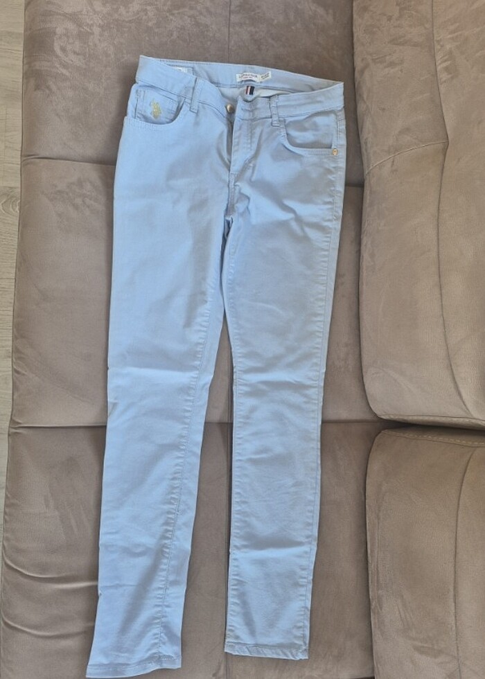 U.S.POLO ASSN markalı kız çocuk buz mavisi pantolon - Görsel 2