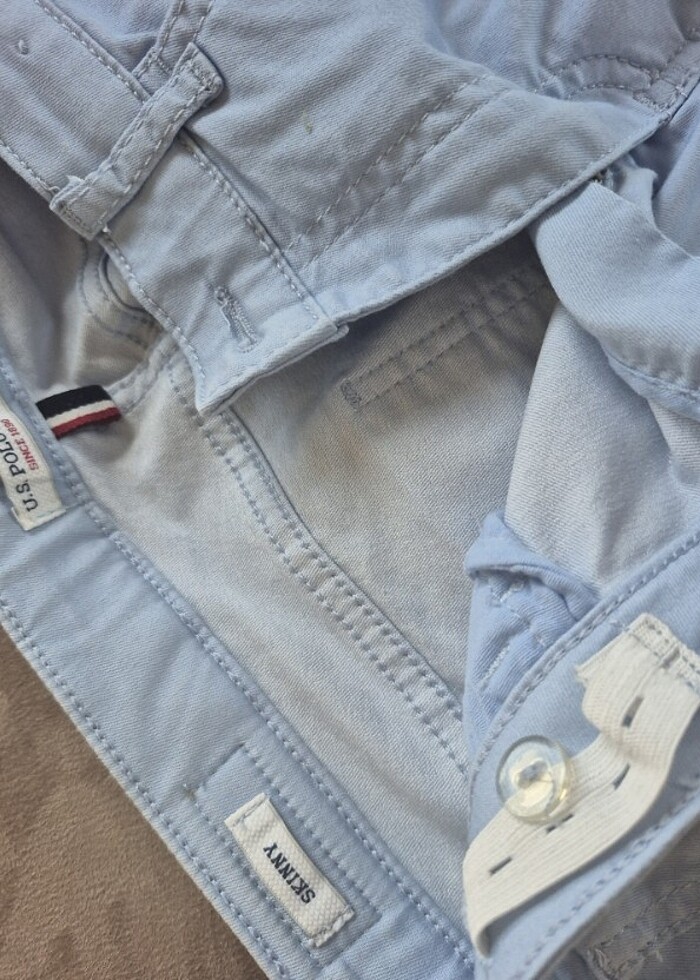 U.S.POLO ASSN markalı kız çocuk buz mavisi pantolon - Görsel 5