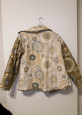 Çift taraflı Bohem Tarzı Düğmeli Desenli Kadın Ceket - Görsel 2