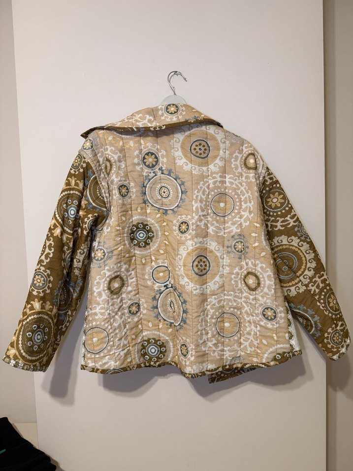 Çift taraflı Bohem Tarzı Düğmeli Desenli Kadın Ceket - Görsel 2