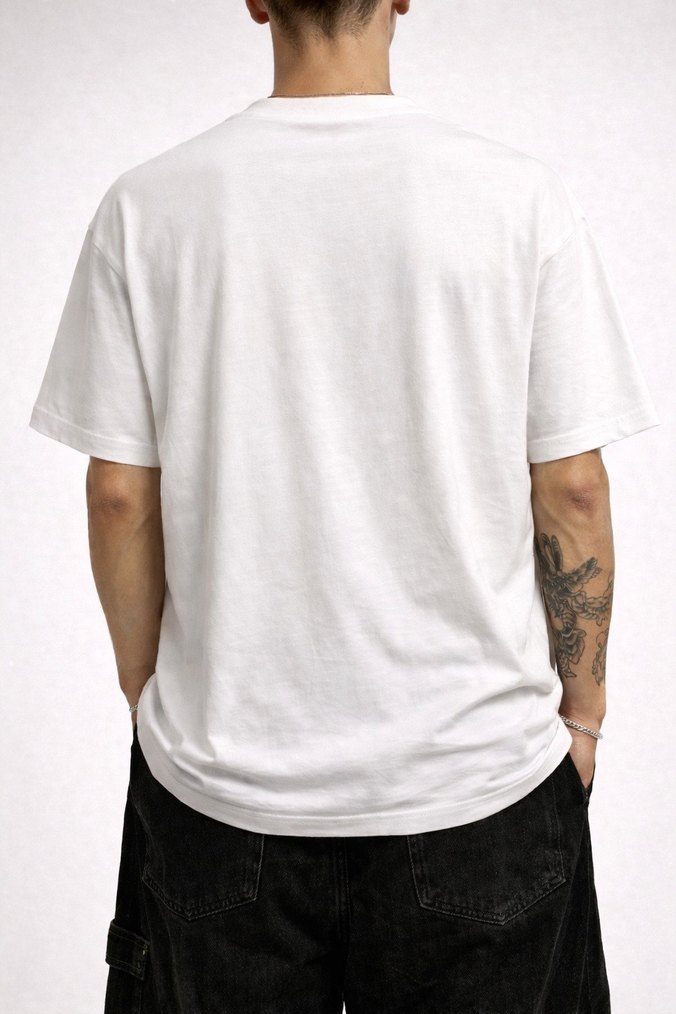 Beyaz Lacoste Baskılı Erkek Tişört - Görsel 2