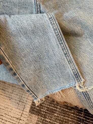 xs Beden mavi Renk Pullandbear yüksek bel pantolon