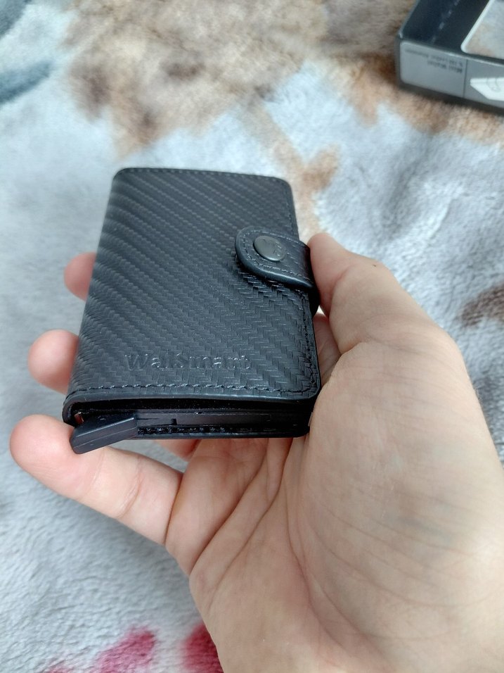 WalSmart RFID Bloklayıcı Mini Kartlık Cüzdan Siyah - Görsel 4