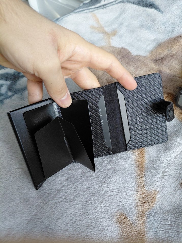 WalSmart RFID Bloklayıcı Mini Kartlık Cüzdan Siyah - Görsel 3