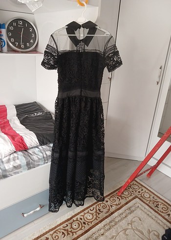 Dantel Detaylı Siyah Uzun Gotik Elbise (kız çocuk) - Görsel 2