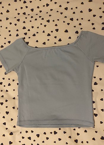 Addax Kadın mavi bluz crop kayık yaka - Görsel 3