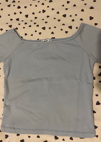 Addax Kadın mavi bluz crop kayık yaka - Görsel 2