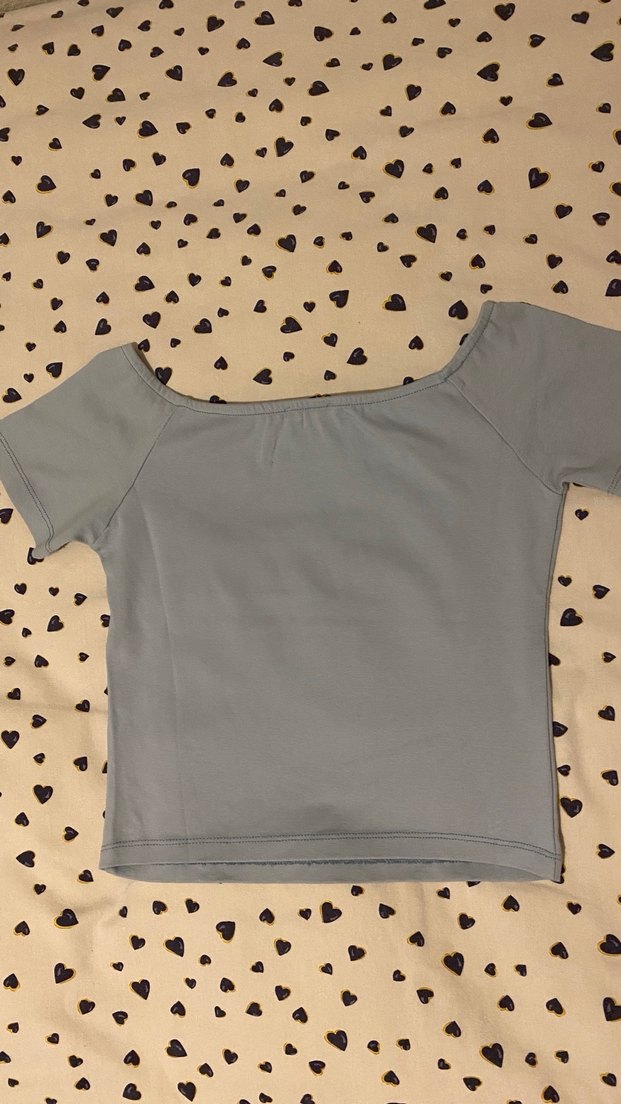 Addax Kadın mavi bluz crop kayık yaka - Görsel 3