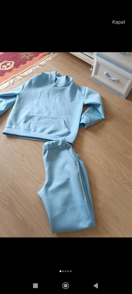 Mavi Kadın Mini Eşofman Takımı - Görsel 2