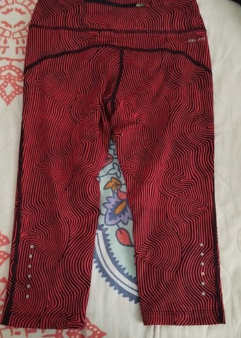 Renkli Baskılı Kırmızı Spor Tayt - Görsel 4