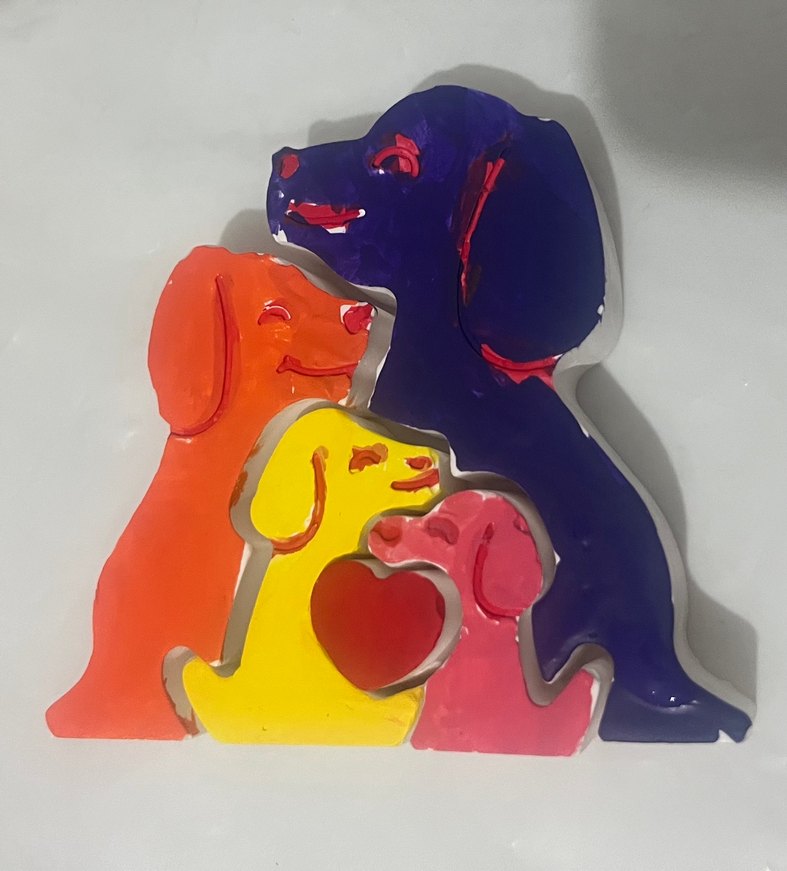 Beyaz Köpek Aile Figürü - Görsel 2