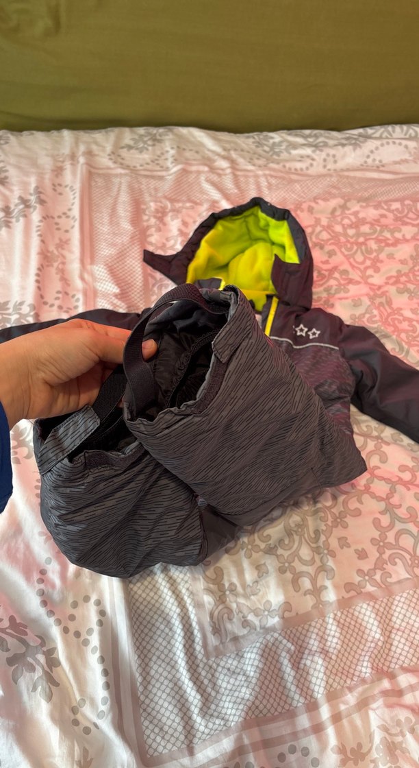 Koyu Gri Fermuarlı Bebek Kayak Tulumu - Görsel 2