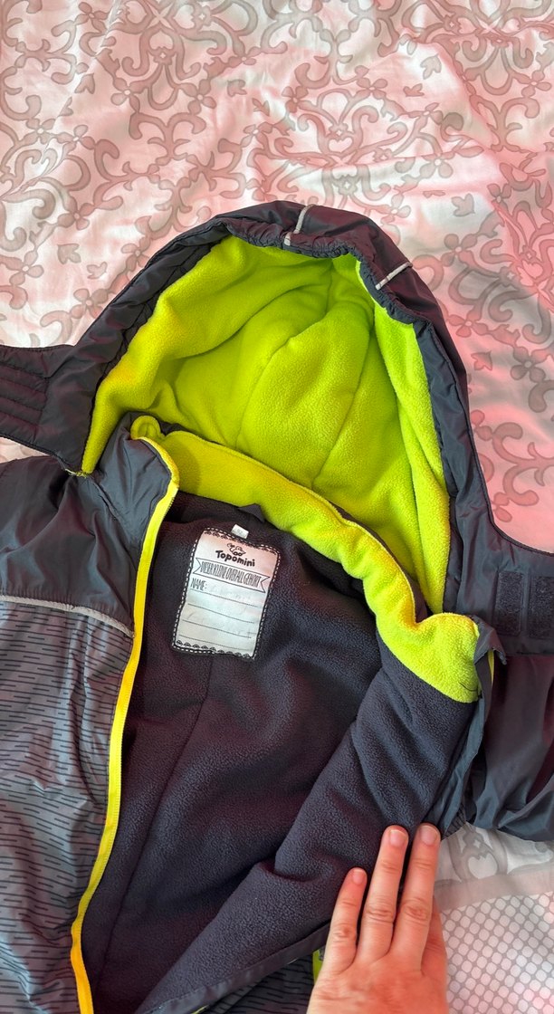 Koyu Gri Fermuarlı Bebek Kayak Tulumu - Görsel 3