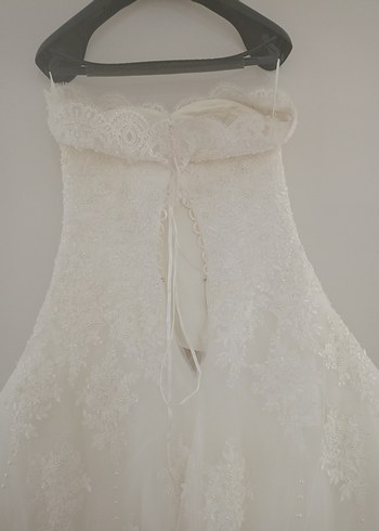 Askısız Midi A Kesim Dantel Gelinlik - Görsel 5