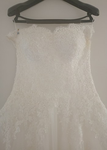 Askısız Midi A Kesim Dantel Gelinlik - Görsel 2