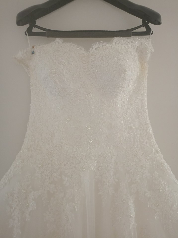 Askısız Midi A Kesim Dantel Gelinlik - Görsel 2