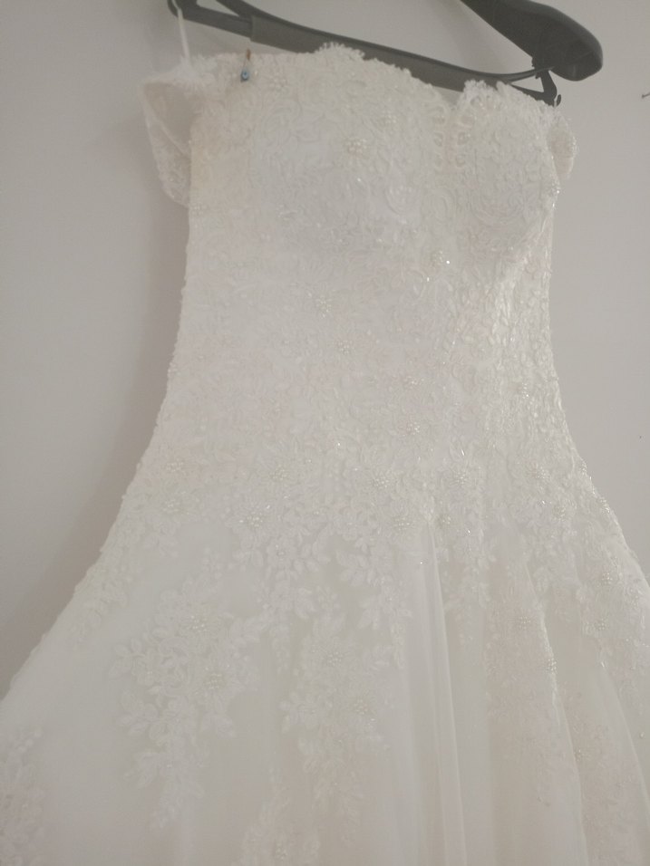 Askısız Midi A Kesim Dantel Gelinlik - Görsel 3