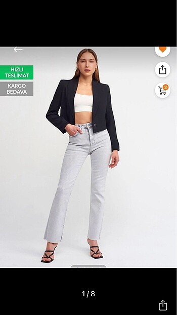 Crop ceket