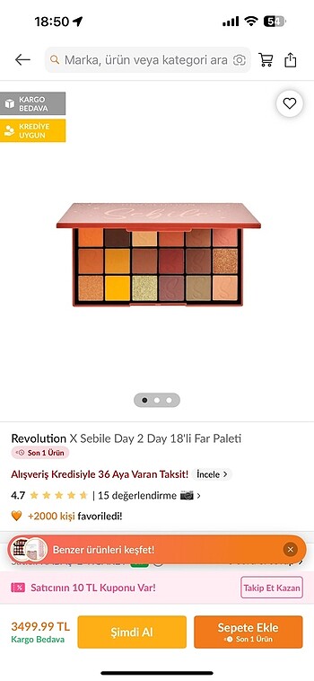  Beden Renk Revolution sebile koleksiyonu far paleti
