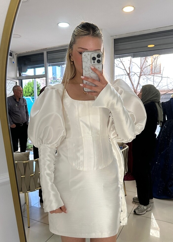 Özel dikim kuyruklu nişan nikah elbisesi - Görsel 2