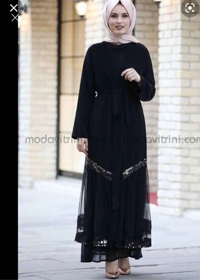 Pullu abiye Ferace - Görsel 2