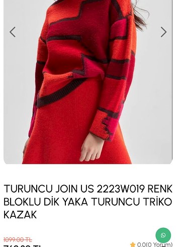 Renkli Desenli Yüksek Yaka Örgü Kadın Kazak - Görsel 2