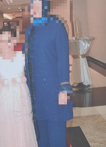 46 Beden mavi Renk Abiye Takım 