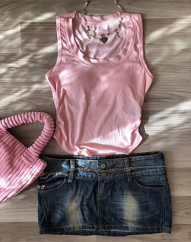 coquette pembe y2k askılı bluz