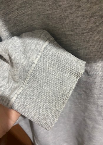 s Beden gri Renk Gri Kapüşonlu Kadın Sweatshirt