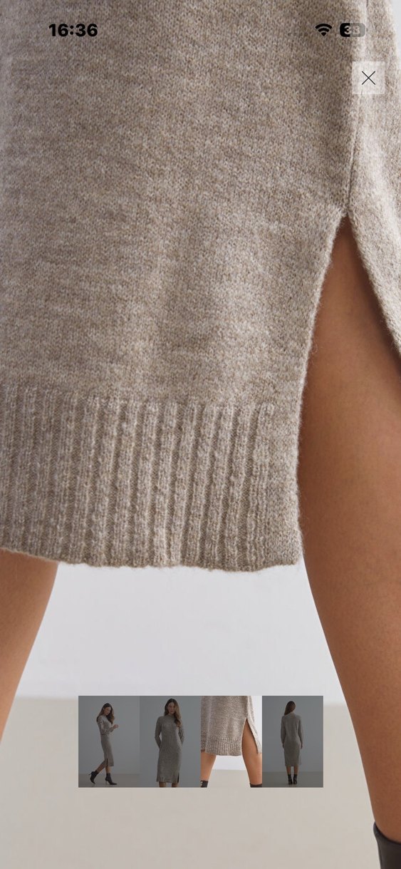Bej Yün Kadın Triko Elbise - Görsel 3