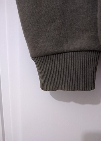 s Beden haki Renk Fermuarlı Sweatshirt