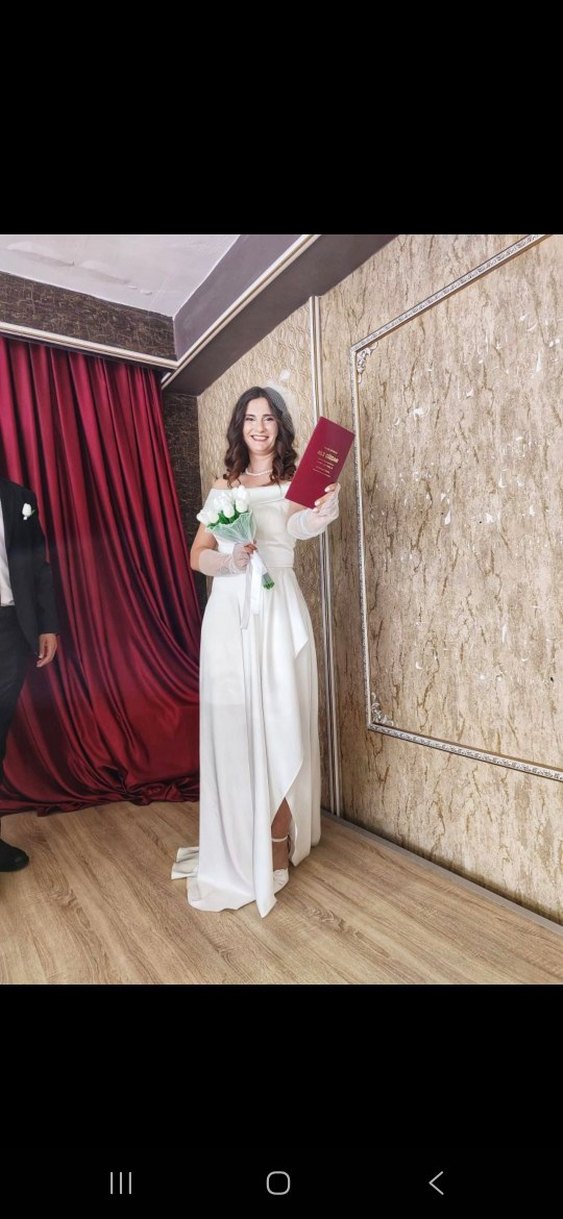 Modern Klasik Beyaz A Kesim mikah elbisesi - Görsel 3