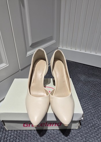 Bej Modern Klasik Kadın Topuklu Stiletto - Görsel 5