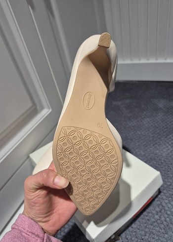 Bej Modern Klasik Kadın Topuklu Stiletto - Görsel 4