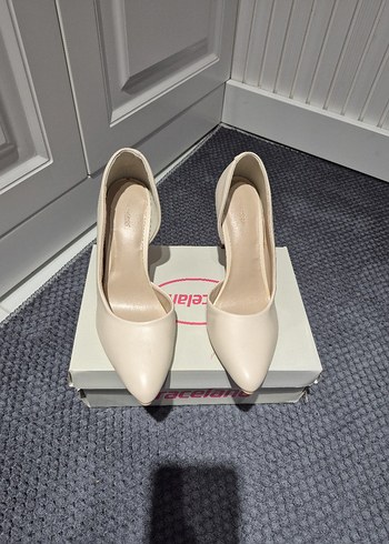 Bej Modern Klasik Kadın Topuklu Stiletto - Görsel 2