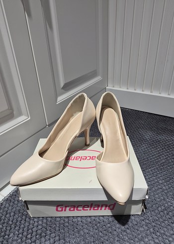 Bej Modern Klasik Kadın Topuklu Stiletto - Görsel 6